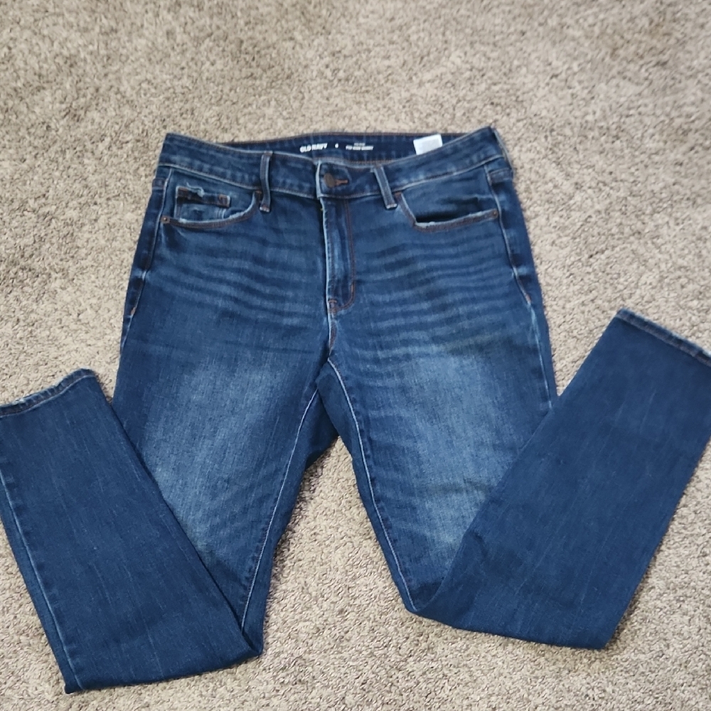 Womens Old Navy Blue Skinny Jeans with Distressed Look